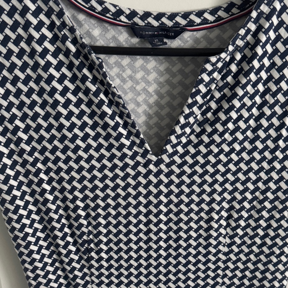 Tommy Hilfiger Navy & White Basketweave dress